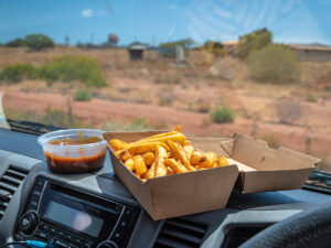 French Fries on dashboard